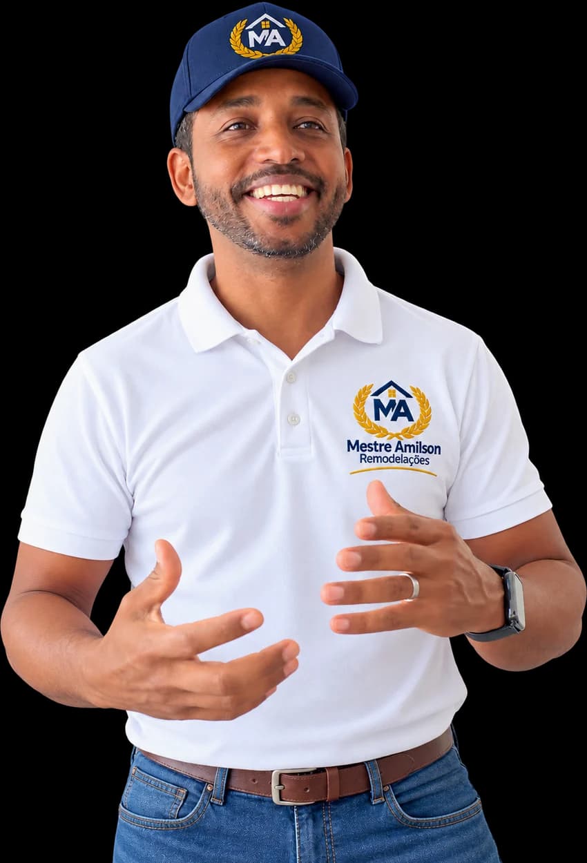 Mestre Amilson a conversar, com um gesto próximo